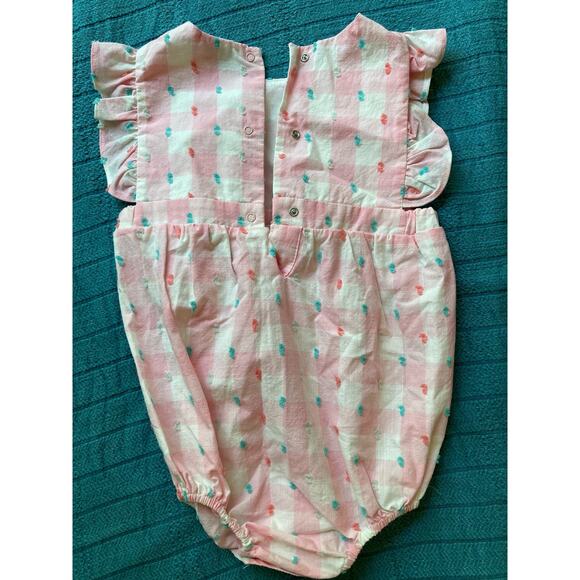 EGG Susan Lazar Romper Pink & White Gingham Dots ~ 12-18 Months Sweet & Adorable - Picture 2 of 6